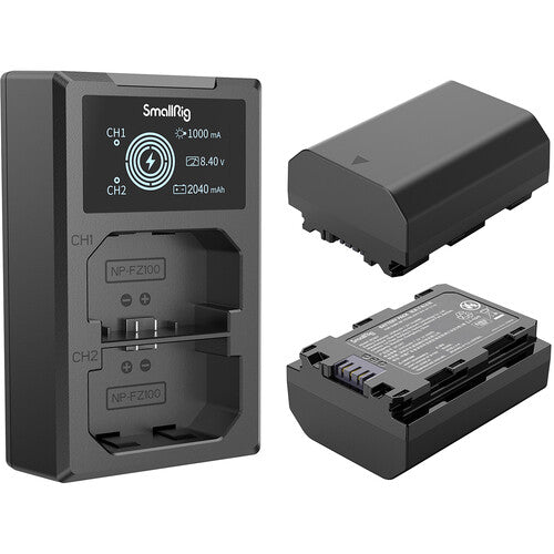 SmallRig NP-FZ100 Kit with 2 Batteries and 2-Bay USB Charger